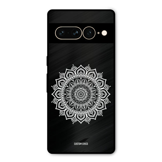 White Mandala Art Google Pixel 7 Pro Mobile Back Cover - Aesthetic PrintShield Case