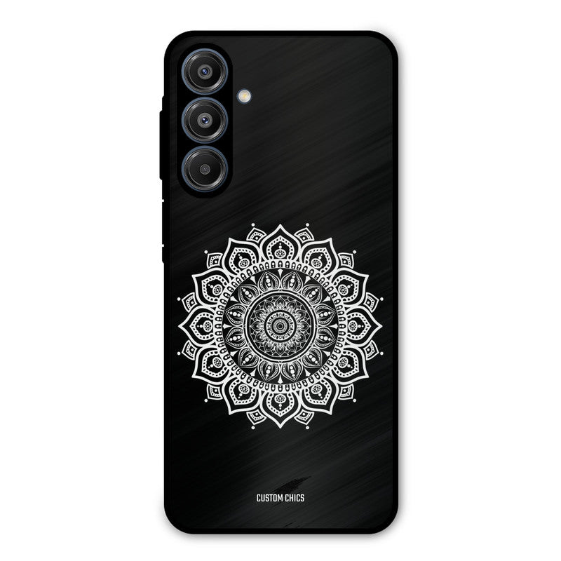 White Mandala Art Samsung Galaxy A16 5G Mobile Back Cover - Aesthetic PrintShield Case