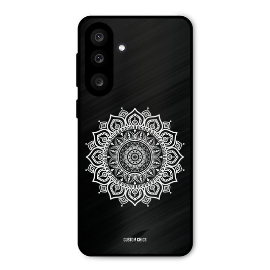 White Mandala Art Samsung Galaxy M56 Mobile Back Cover - Aesthetic PrintShield Case