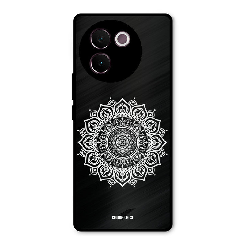 White Mandala Art Vivo V30e Mobile Back Cover - Aesthetic PrintShield Case