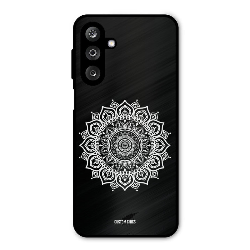 White Mandala Art Samsung Galaxy M36 Mobile Back Cover - Aesthetic PrintShield Case