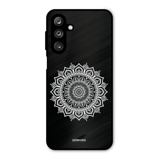 White Mandala Art Samsung Galaxy M36 Mobile Back Cover - Aesthetic PrintShield Case