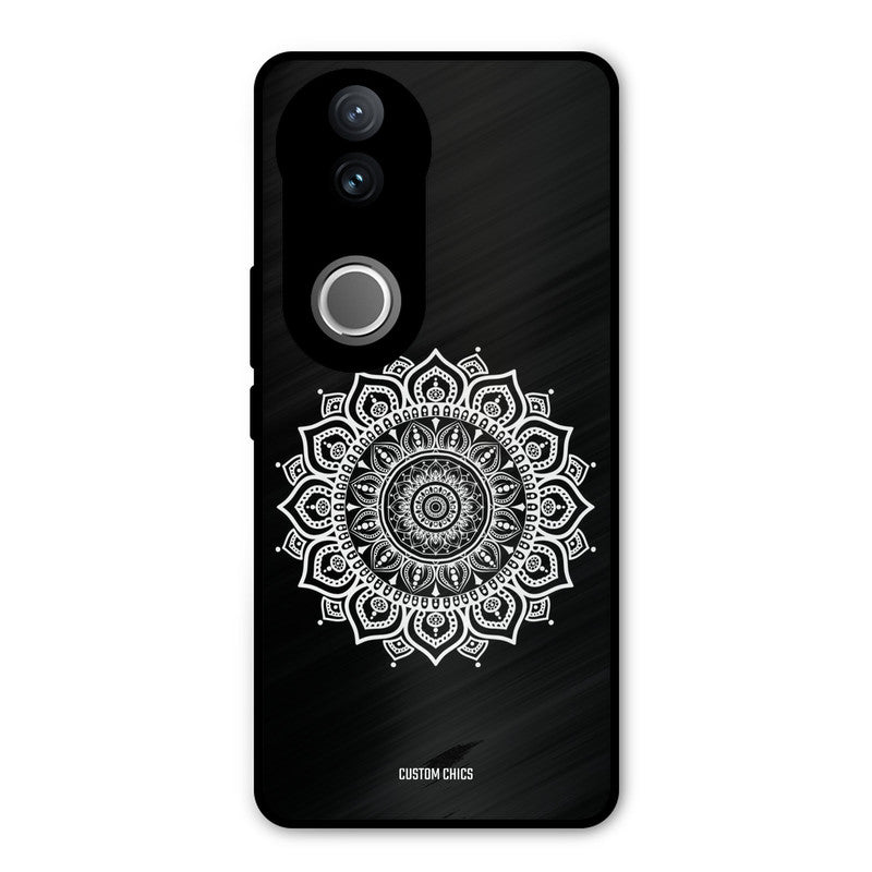 White Mandala Art Vivo V50 Mobile Back Cover - Aesthetic PrintShield Case