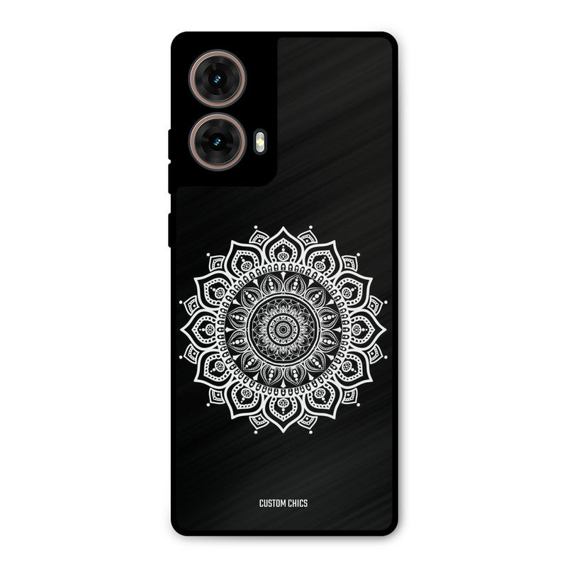 White Mandala Art Moto G85 Mobile Back Cover - Aesthetic PrintShield Case