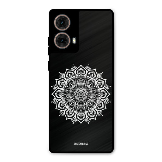White Mandala Art Moto G85 Mobile Back Cover - Aesthetic PrintShield Case