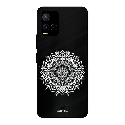 White Mandala Art Vivo Y33s Mobile Back Cover - Aesthetic PrintShield Case