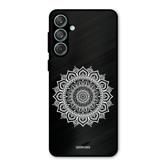 White Mandala Art Samsung Galaxy M55 5G Mobile Back Cover - Aesthetic PrintShield Case
