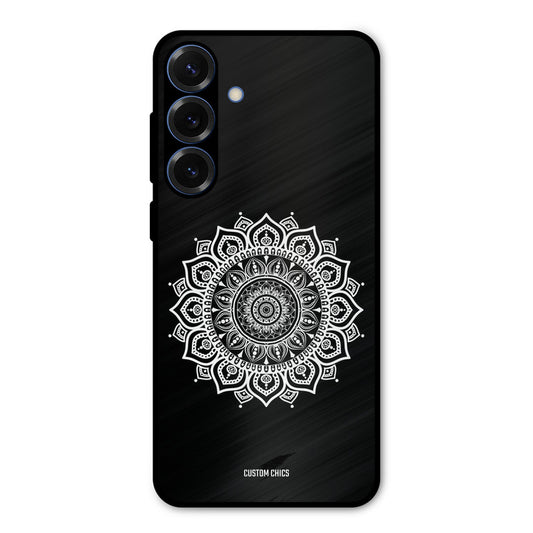 White Mandala Art Samsung Galaxy S25 Plus Mobile Back Cover - Aesthetic PrintShield Case