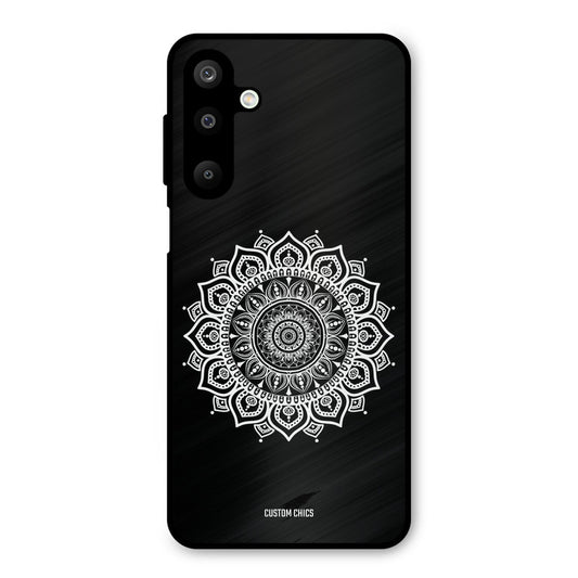 White Mandala Art Samsung Galaxy M16 Mobile Back Cover - Aesthetic PrintShield Case