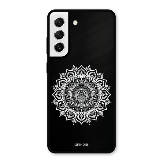 White Mandala Art Samsung Galaxy S21 FE 5G Mobile Back Cover - Aesthetic PrintShield Case