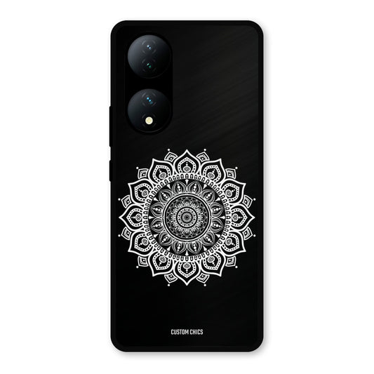 White Mandala Art Vivo Y100 Mobile Back Cover - Aesthetic PrintShield Case