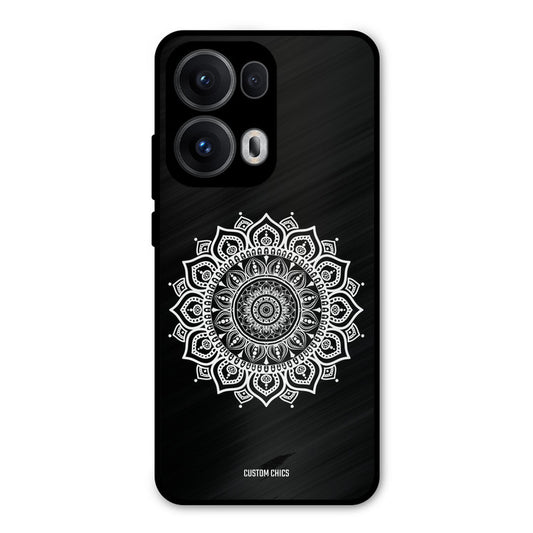 White Mandala Art Oppo Reno 13 Pro 5G Mobile Back Cover - Aesthetic PrintShield Case