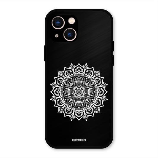 White Mandala Art iPhone 13 Mobile Back Cover - Aesthetic PrintShield Case