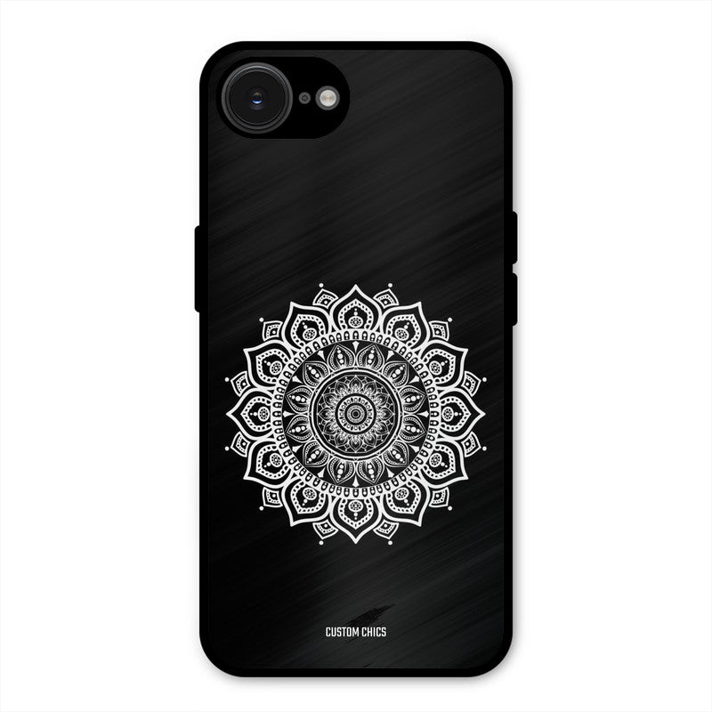 White Mandala Art iPhone 16e Mobile Back Cover - Aesthetic PrintShield Case