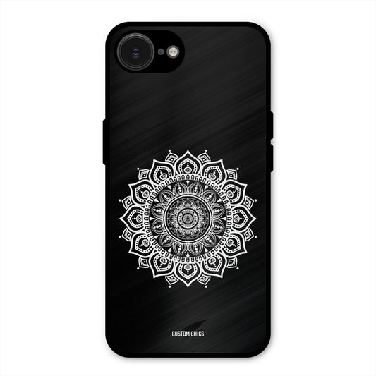 White Mandala Art iPhone 16e Mobile Back Cover - Aesthetic PrintShield Case