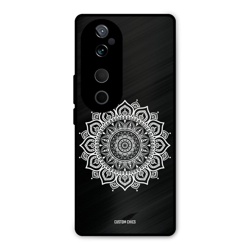 White Mandala Art Vivo V40 Pro Mobile Back Cover - Aesthetic PrintShield Case