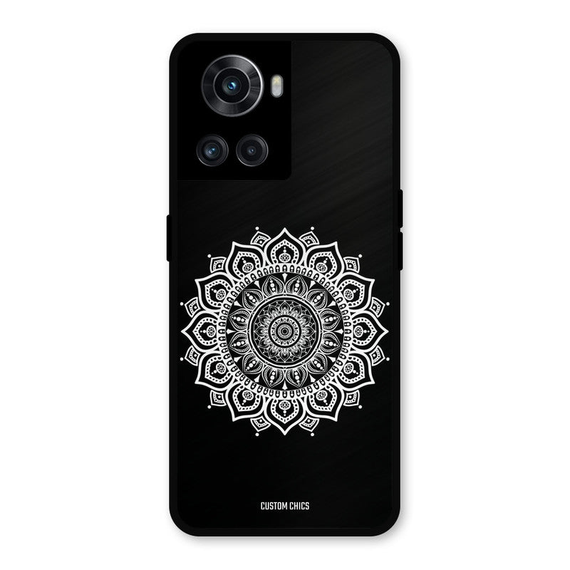 White Mandala Art OnePlus 10R Mobile Back Cover - Aesthetic PrintShield Case