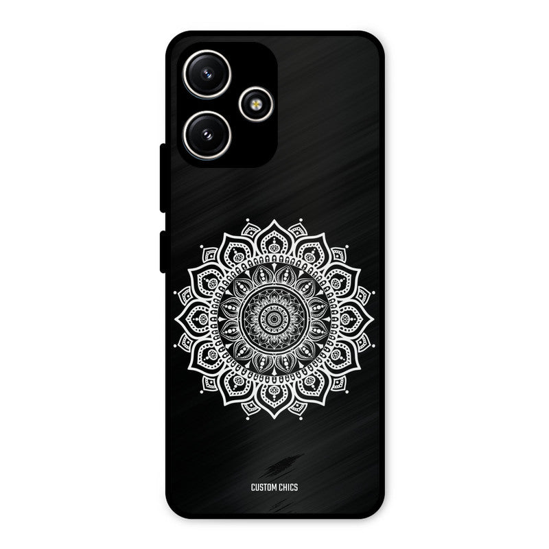 White Mandala Art Redmi 12 5G Mobile Back Cover - Aesthetic PrintShield Case