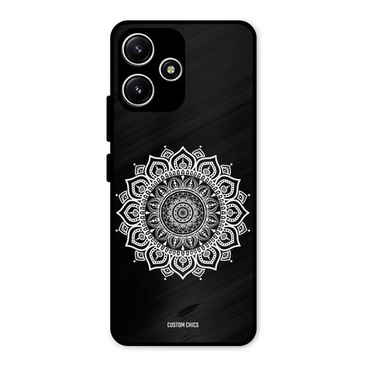 White Mandala Art Redmi 12 5G Mobile Back Cover - Aesthetic PrintShield Case