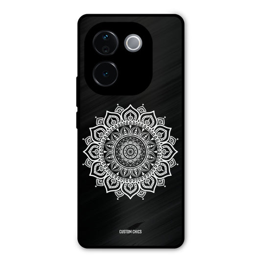 White Mandala Art iQOO Z9s Pro Mobile Back Cover - Aesthetic PrintShield Case