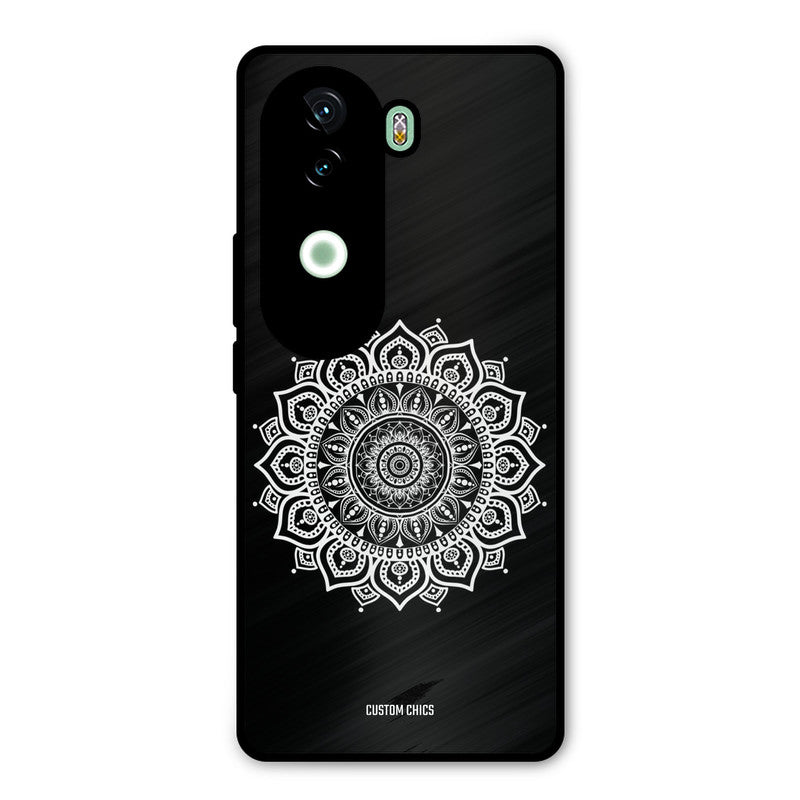 White Mandala Art iQOO Z9s Mobile Back Cover - Aesthetic PrintShield Case