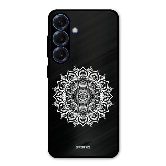 White Mandala Art Samsung Galaxy S25 Mobile Back Cover - Aesthetic PrintShield Case