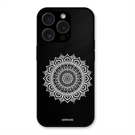White Mandala Art iPhone 15 Pro Max Mobile Back Cover - Aesthetic PrintShield Case