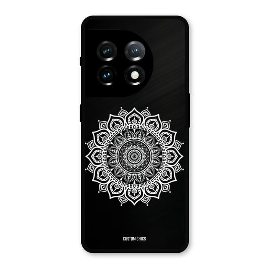 White Mandala Art OnePlus 11 Mobile Back Cover - Aesthetic PrintShield Case