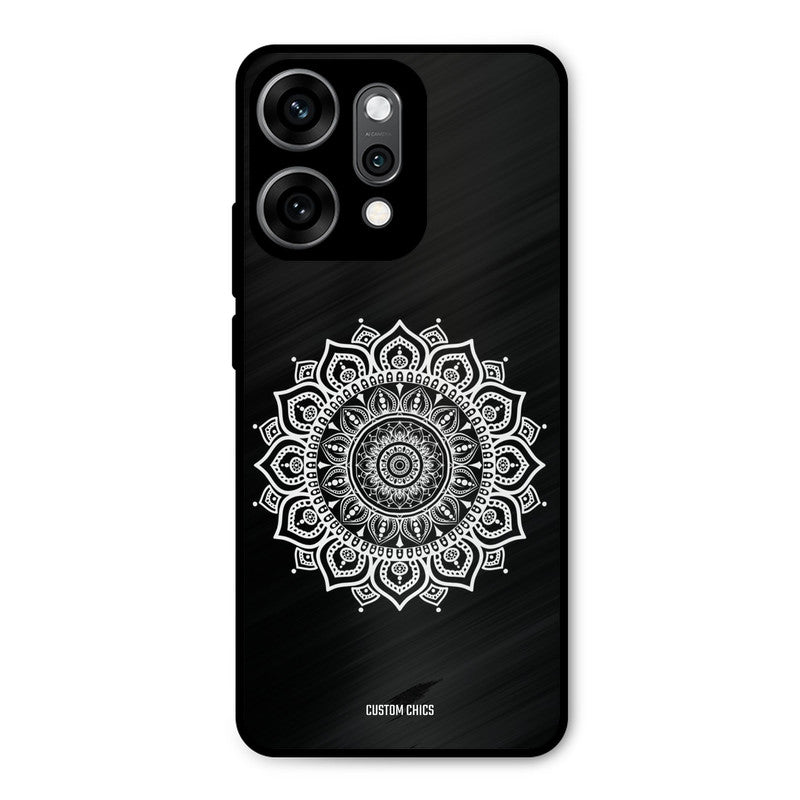 White Mandala Art Oppo Reno 14 Pro Mobile Back Cover - Aesthetic PrintShield Case