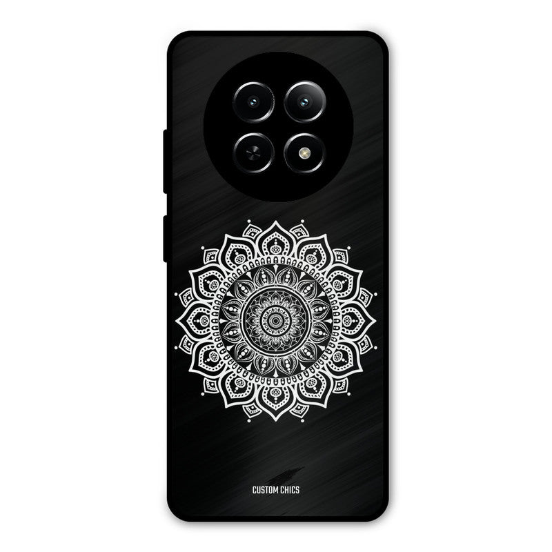 White Mandala Art Realme Narzo N65 Mobile Back Cover - Aesthetic PrintShield Case