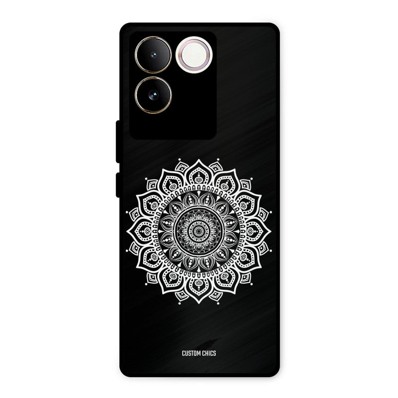 White Mandala Art iQOO Z7 Pro Mobile Back Cover - Aesthetic PrintShield Case