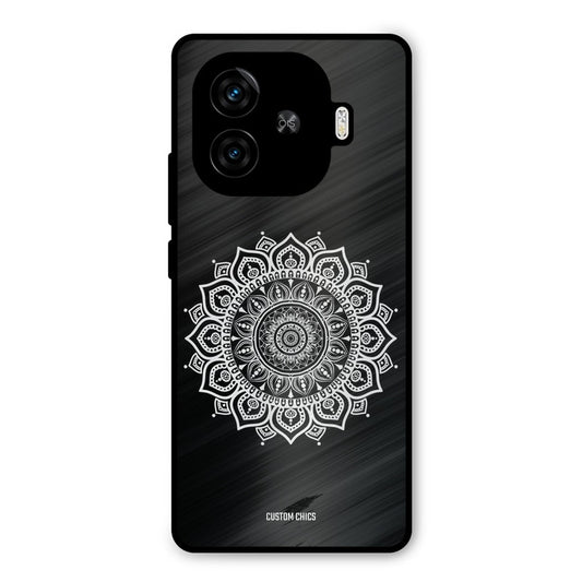 White Mandala Art iQoo Neo 10R Mobile Back Cover - Aesthetic PrintShield Case
