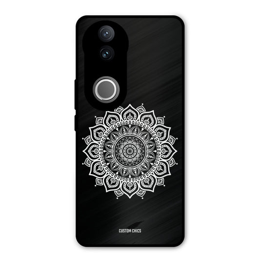 White Mandala Art Vivo V50e Mobile Back Cover - Aesthetic PrintShield Case