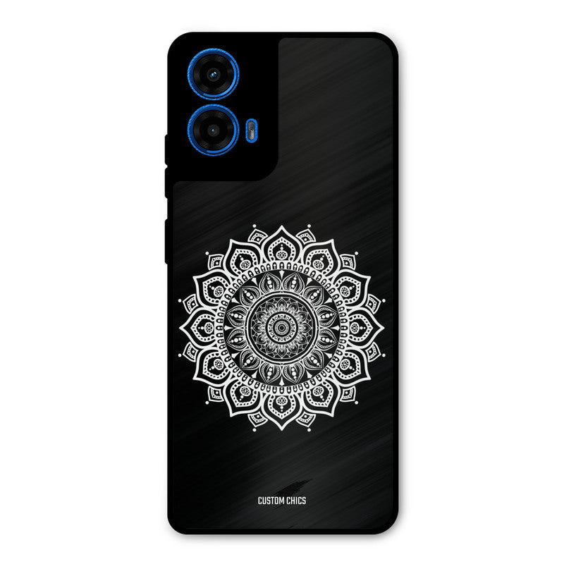 White Mandala Art Moto G45 Mobile Back Cover - Aesthetic PrintShield Case