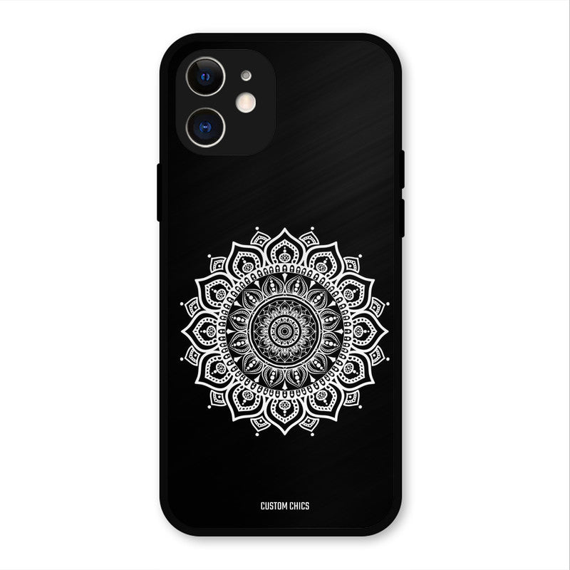 White Mandala Art IPhone 12 Mobile Back Cover - Aesthetic PrintShield Case