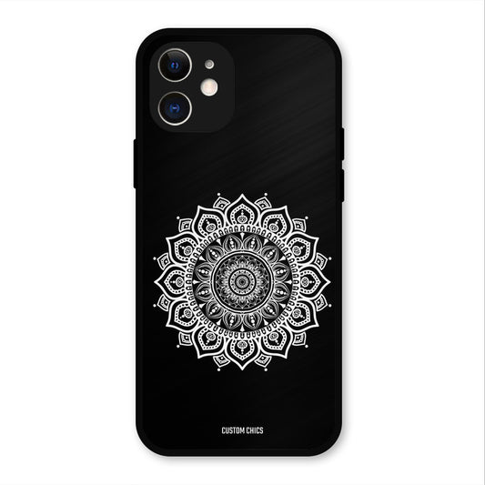 White Mandala Art IPhone 12 Mobile Back Cover - Aesthetic PrintShield Case