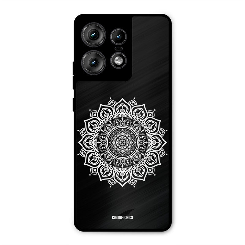 White Mandala Art Motorola Edge 50 Pro Mobile Back Cover - Aesthetic PrintShield Case