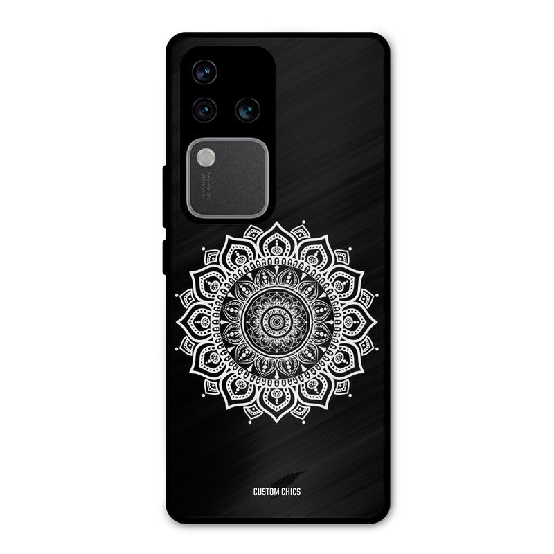 White Mandala Art Vivo V30 Pro Mobile Back Cover - Aesthetic PrintShield Case