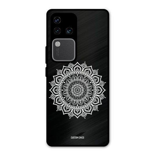White Mandala Art Vivo V30 Pro Mobile Back Cover - Aesthetic PrintShield Case