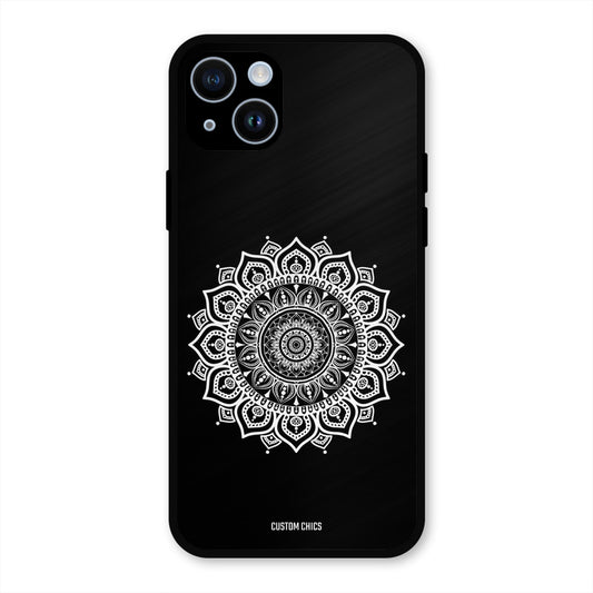White Mandala Art iPhone 14 Plus Mobile Back Cover - Aesthetic PrintShield Case