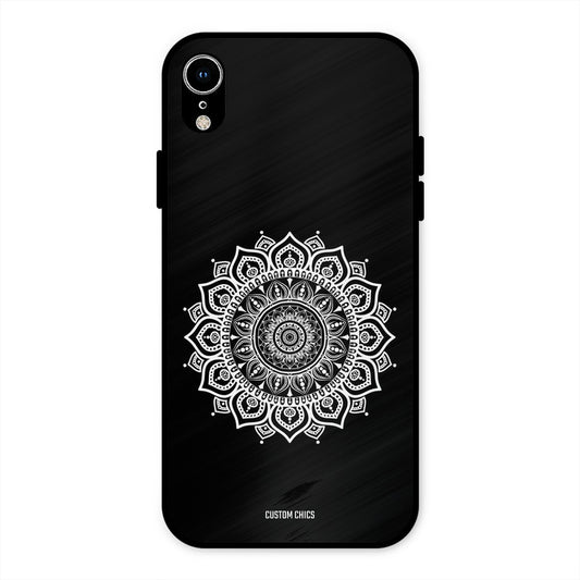 White Mandala Art iPhone XR Mobile Back Cover - Aesthetic PrintShield Case