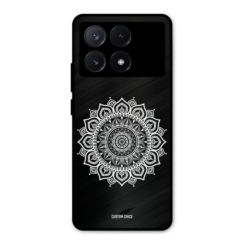 White Mandala Art Poco X6 Pro Mobile Back Cover - Aesthetic PrintShield Case