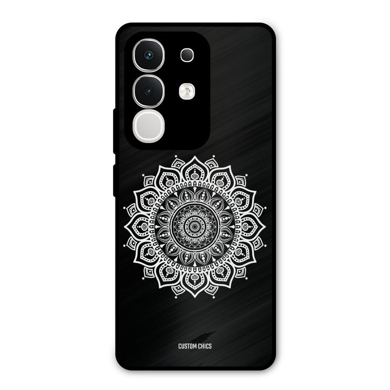White Mandala Art Vivo T4x Mobile Back Cover - Aesthetic PrintShield Case