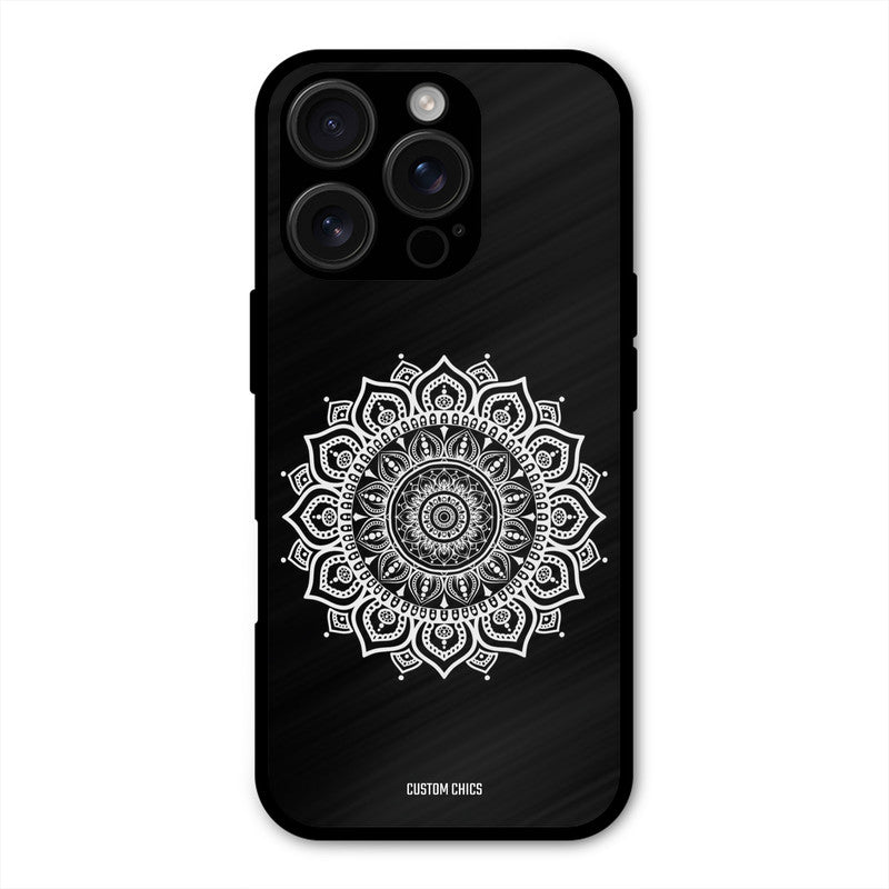White Mandala Art iPhone 16 Pro Max Mobile Back Cover - Aesthetic PrintShield Case