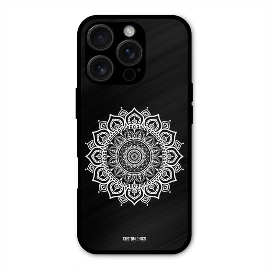 White Mandala Art iPhone 16 Pro Max Mobile Back Cover - Aesthetic PrintShield Case