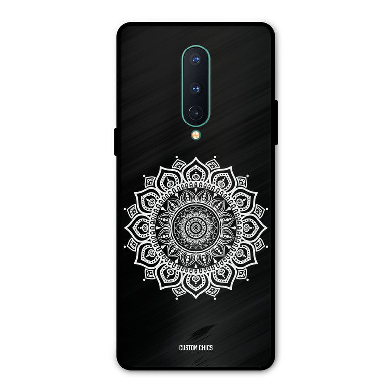 White Mandala Art Oneplus 8 Mobile Back Cover - Aesthetic PrintShield Case