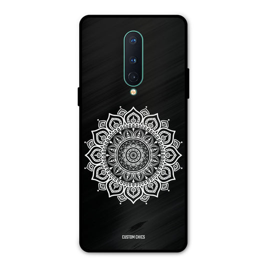 White Mandala Art Oneplus 8 Mobile Back Cover - Aesthetic PrintShield Case