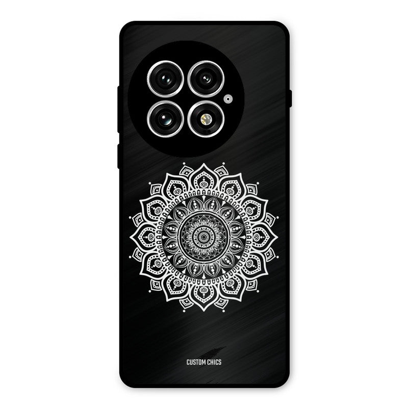 White Mandala Art Oneplus 13 Mobile Back Cover - Aesthetic PrintShield Case