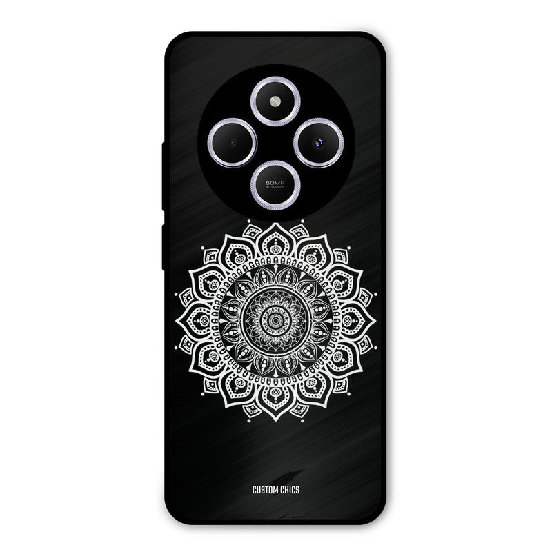 White Mandala Art Redmi 14c Mobile Back Cover - Aesthetic PrintShield Case