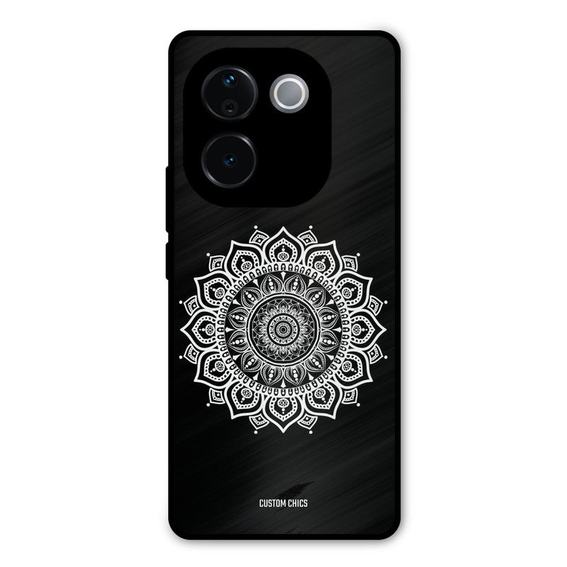 White Mandala Art Vivo T3 Pro Mobile Back Cover - Aesthetic PrintShield Case